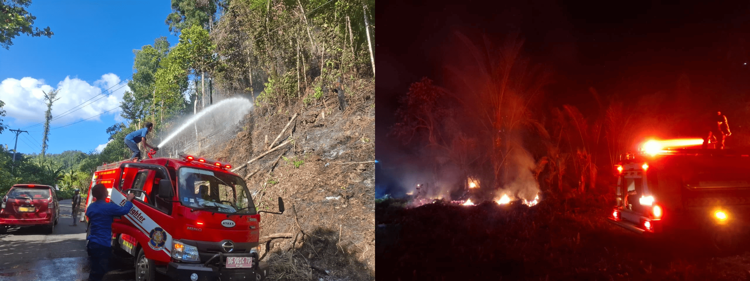 Tanggap Darurat: Satpol PP dan Damkar Halmahera Timur Berhasil Padamkan Kebakaran Lahan di Dua Lokasi Berbeda